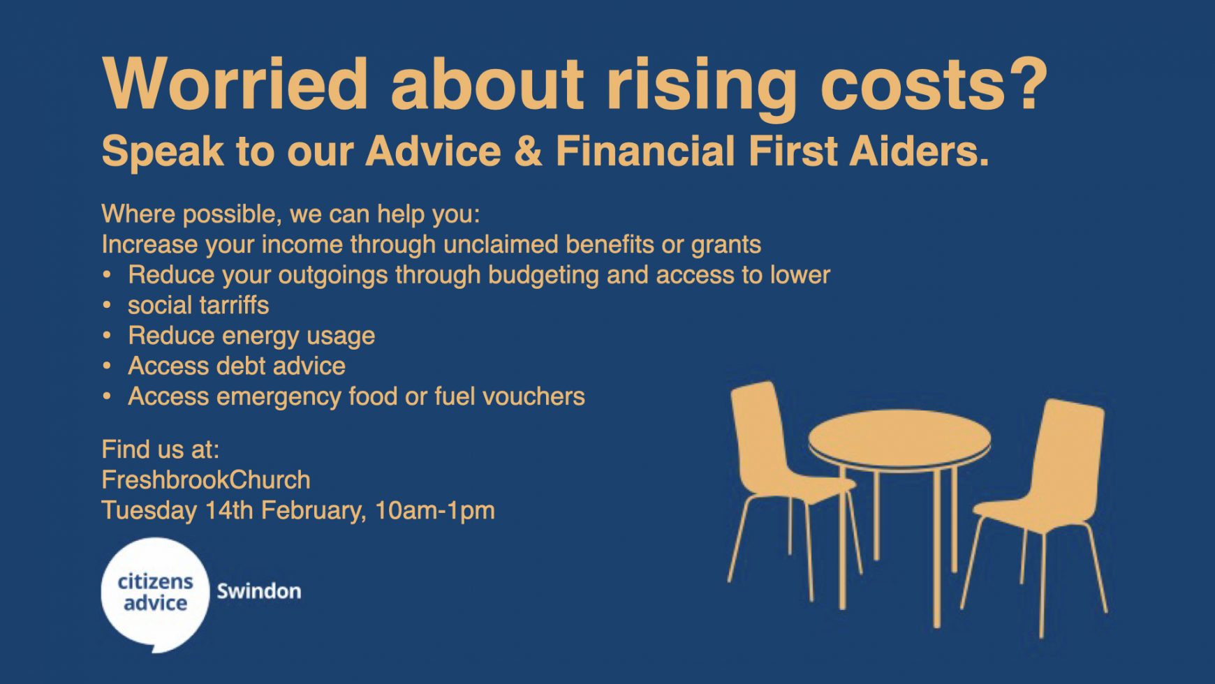 Notice of upcoming Citizens Advice session