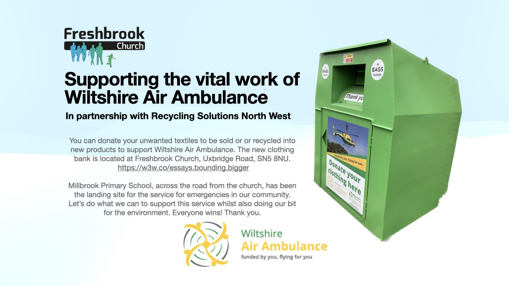 New Clothing Bank for Wiltshire Air Ambulance
